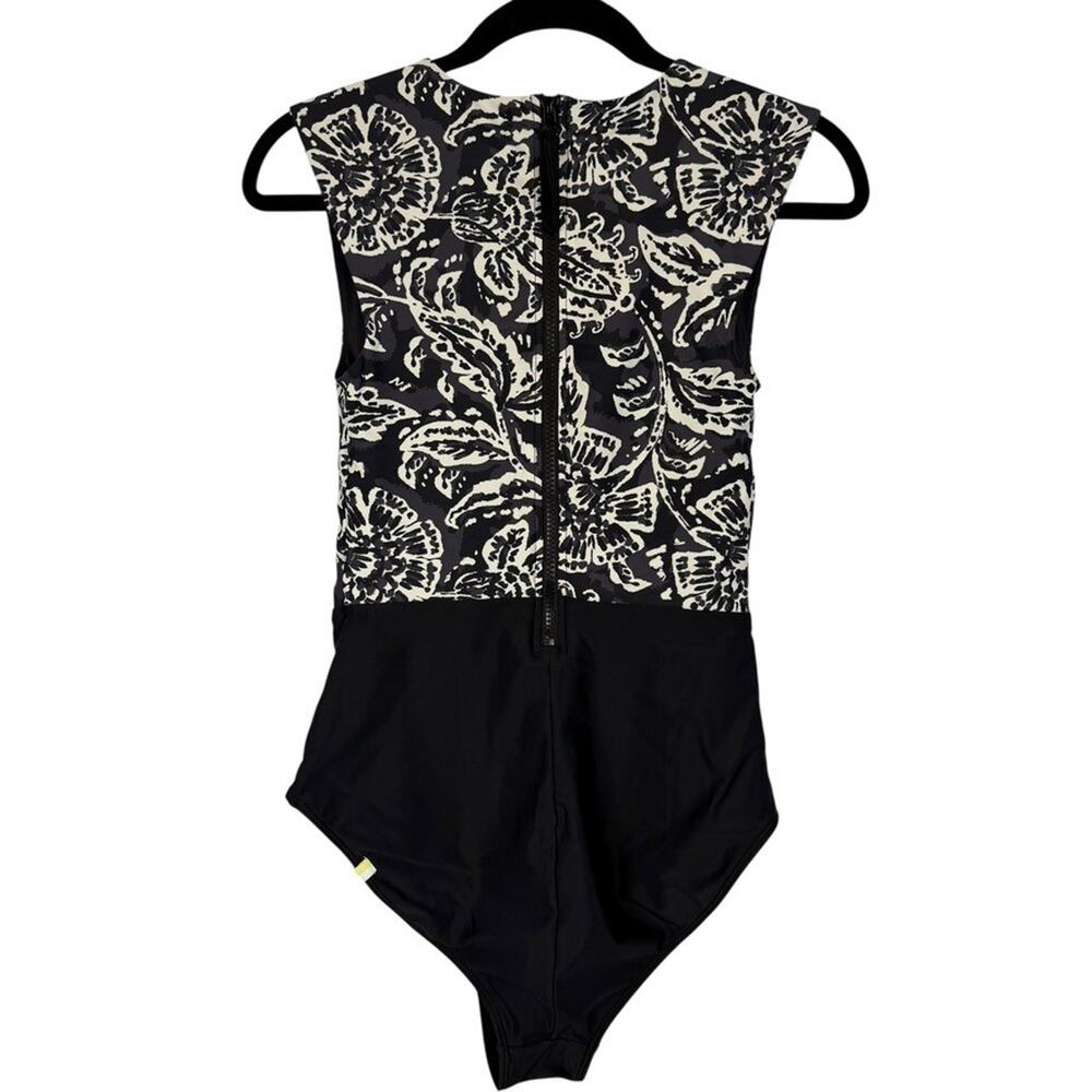 SUMMERSALT The Surf One Piece Swimsuit Womens Black White 6 Tank Modest Swim - Picture 2 of 8